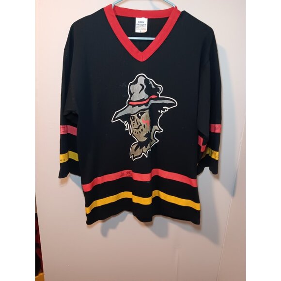 Vintage Park Antony Large Topeka Scarecrows Hockey Jersey Knit Shirt Signed